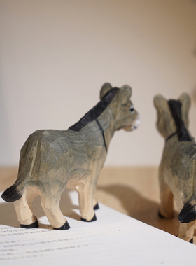 手工木雕小摆件可爱小毛驴