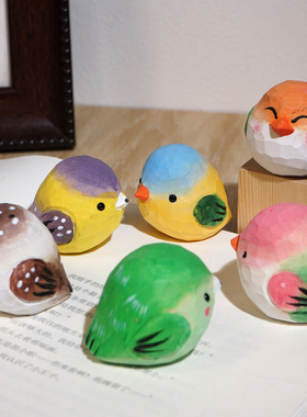 胖胖小肥啾手工木雕小摆件