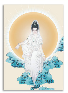 观世音菩萨画像a4a3装框粘贴画芯