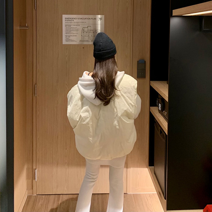 韩国东大门2024冬装时尚宽松无袖面包服羽绒棉衣外套女保暖马甲 - 图3