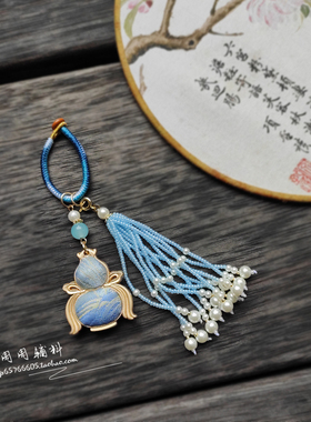 新中式宋锦葫芦流苏钥匙扣包挂件