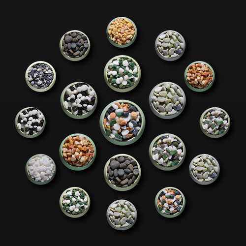 1斤天然白石七彩石花盆装饰小石头铺面石鱼缸底沙石砂石饰品石子 - 图0