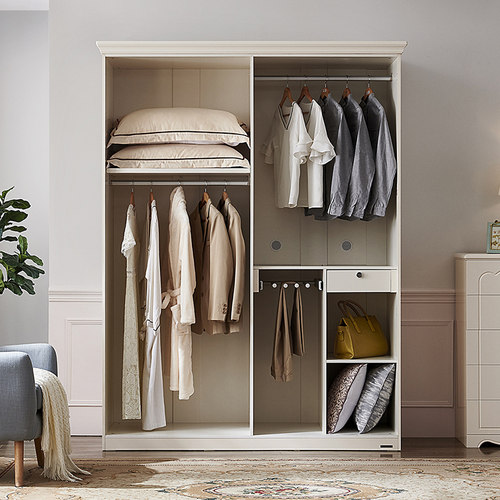 全友家居现代简约卧室双人床弹簧椰棕床垫衣柜床头柜梳妆台组合 - 图3