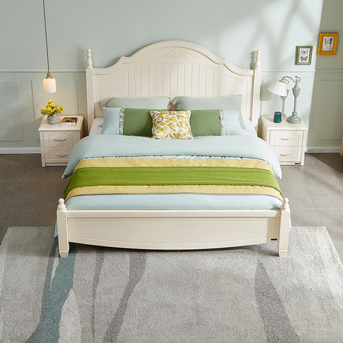 全友家居现代简约卧室双人床弹簧椰棕床垫衣柜床头柜梳妆台组合 - 图1