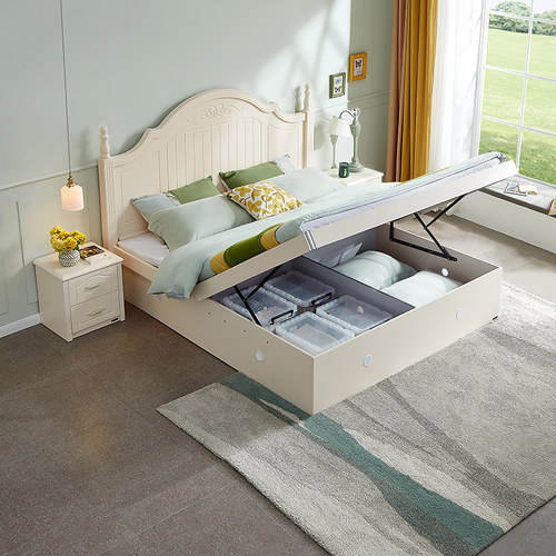 全友家居现代简约卧室双人床弹簧椰棕床垫衣柜床头柜梳妆台组合 - 图0