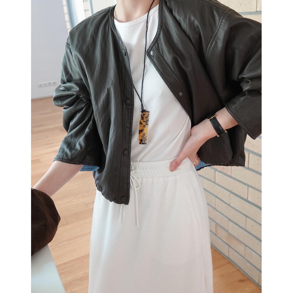 acme ground两面穿短款皮衣外套2025秋季新款显瘦短外套02077,淘宝优惠券,粉丝福利购,淘宝优惠卷