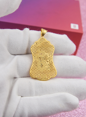 娇旭仿黄金生肖龙吊牌磨砂镂空