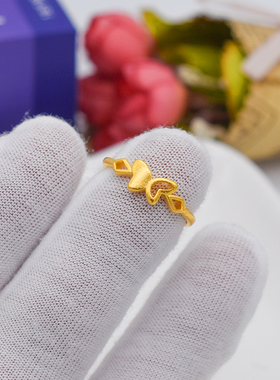 娇旭磨砂蝴蝶戒指女开口可调