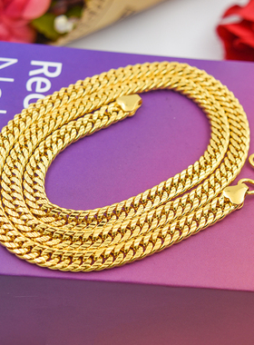 仿黄金磨砂实心久不掉色夸张链子