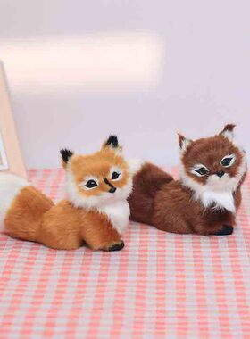 仿真小狐狸摆件可选长13cm高9cm