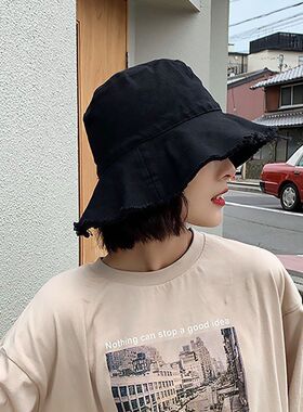 毛边做旧渔夫帽子遮阳盆帽