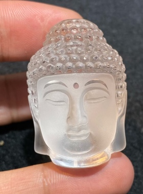 新款天然白水晶大日如来佛头吊坠项坠毛衣链男女通用款礼物饰品