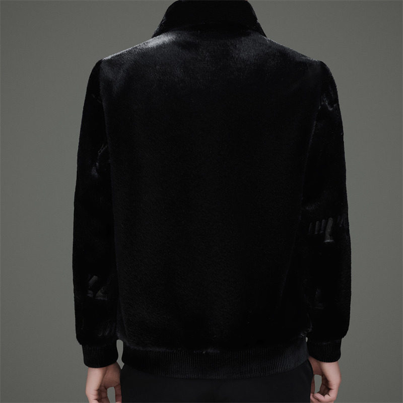 哥宾尼男士仿水貂毛皮草外套冬季加厚保暖翻领拉链金貂绒夹克商务,淘宝优惠券,粉丝福利购,淘宝优惠卷