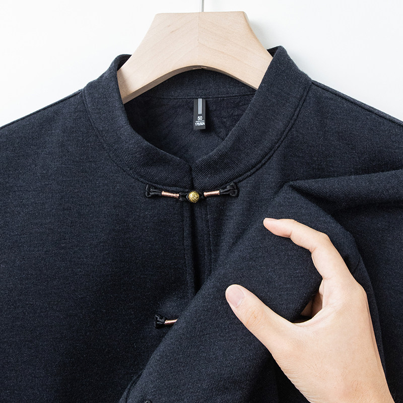 哥宾尼秋冬高端男装加绒长袖衬衫中年商务休闲爸爸装唐装保暖上衣,淘宝优惠券,粉丝福利购,淘宝优惠卷