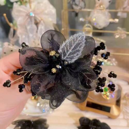 满天星欧根纱大肠发圈女高级感发绳盘发丸子头花头饰优雅时尚简约 - 图2
