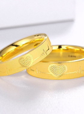 闭口戒指砰然心动爱心男女情侣戒