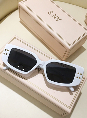 超酷方圆脸墨镜女猫眼美式复古