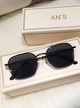 潮牌半框墨镜男士开车黄色眼镜