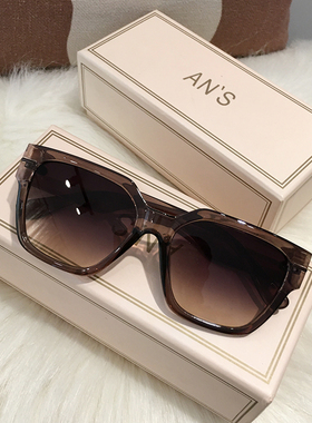 防紫外线墨镜男方形大框白色豹纹痞帅潮流太阳镜女情侣防晒显脸小