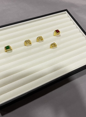 新款黑白首饰托盘戒指珠宝项链展示道具柜台饰品耳钉耳饰看货盘