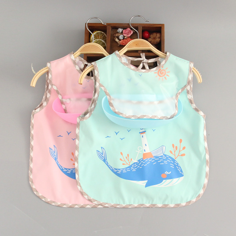 卡通宝宝吃饭围兜小孩罩衣防水口水巾无袖围裙春夏薄款婴儿童饭兜,淘宝优惠券,粉丝福利购,淘宝优惠卷