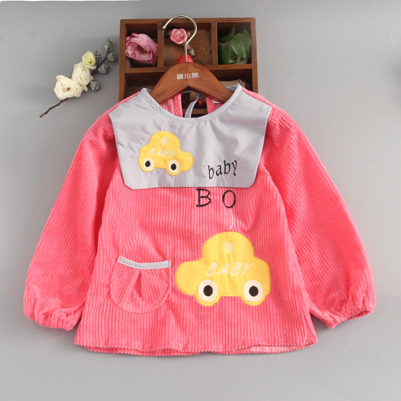 Male and female baby coveralls waterproof bib corduroy eating clothes