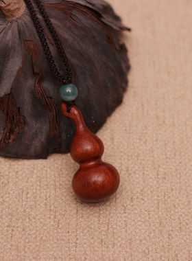 民族风平安福禄檀木葫芦毛衣链