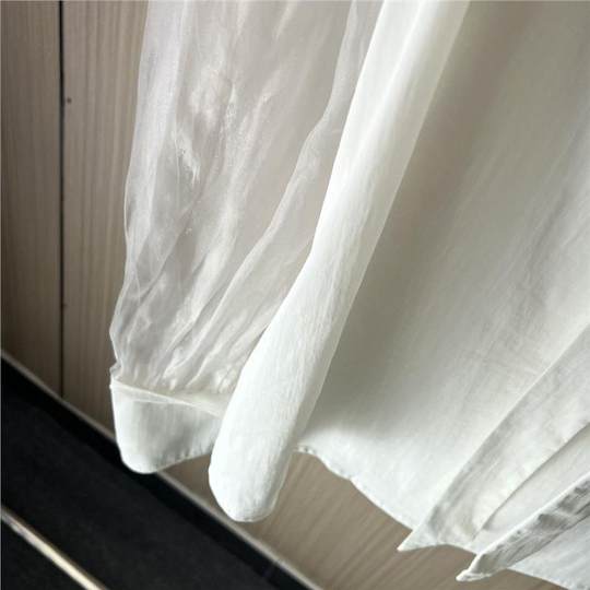 11025撤柜ATU白色飘带2025衬衫设计新款气质宽松上衣衬衣