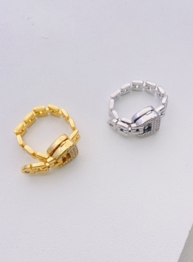 软链蛇形戒指女rings日韩ins冷淡风简约bracelets镀18k金皮带手链