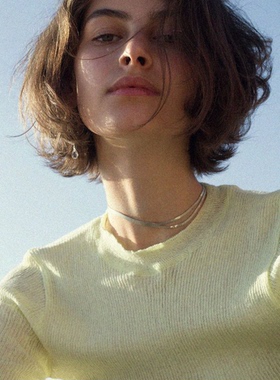 双层分裂项链ins简约冷淡925纯银