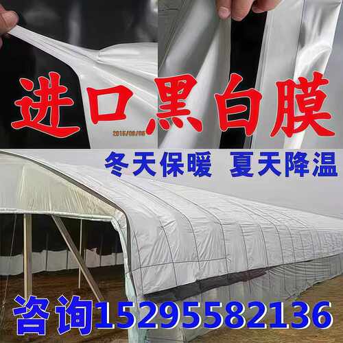 黑白膜养殖防晒加厚大棚专用黑白膜隔热防晒保温食用菌大棚绿白膜 - 图1