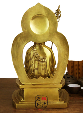 祥狮地藏王菩萨婆娑三圣背光佛像