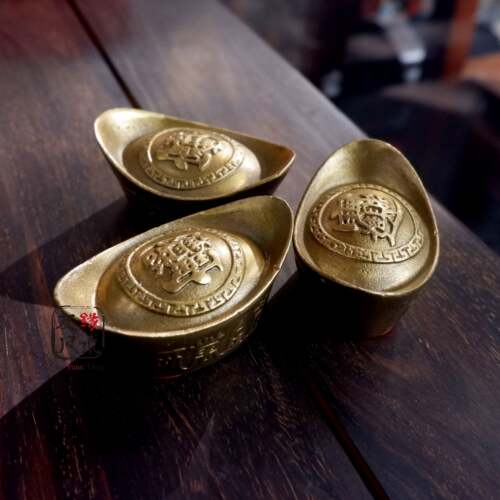 黄铜元宝摆件小号黄金万两进宝招财旺财元宝玄关家居店铺装饰品 - 图1
