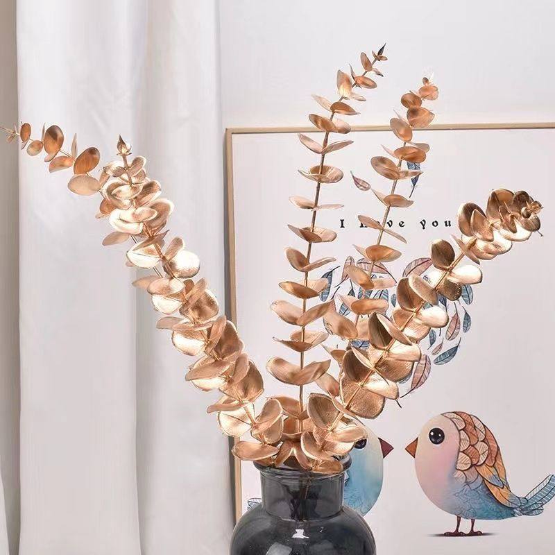 金色尤加利叶仿真花新年客厅婚房福桶装饰摆件插花金叶子家居装饰,淘宝优惠券,粉丝福利购,淘宝优惠卷