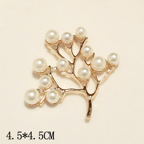 珍珠花树叶兔头合金饰品发饰配件手机壳手工diy制作贴钻材料包g - 图0