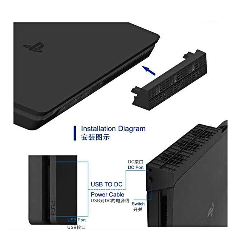 DOBE原装 PS4 PRO散热风扇 散热器 平放式 slim风扇后置散热器 - 图1