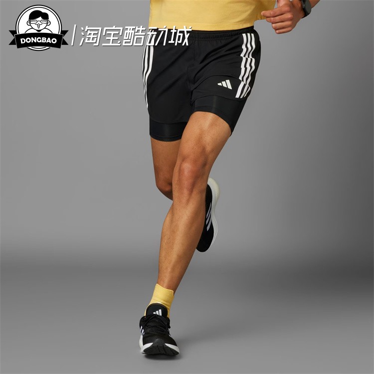 2月ADIDAS阿迪达斯OWN THE RUN 2-IN-1 SHORTS跑步运动短裤IQ3808-图0