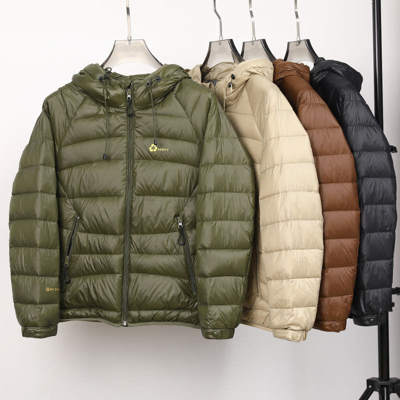 2024新款轻薄连帽羽绒服男款90灰鸭绒保暖夹克情侣款内搭户外外套 - 图0
