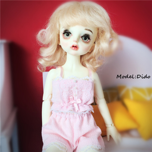 特体尺寸定制小布BJD6分8分ob娃娃衣服睡衣吊带短裤套装 - 图0