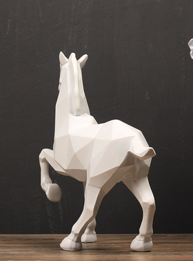 动物雕塑家居客厅博古架几何折纸