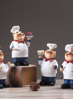 美式创意厨师摆件酒柜店面包房