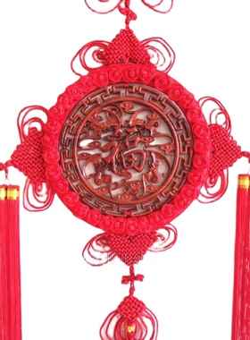 中国结香樟木镂空挂件特大号圆形