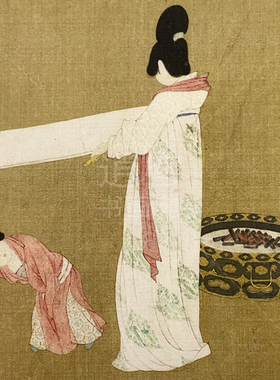 宋徽宗赵佶摹张萱捣练图古代人物国画仕女真迹高清名画复制品书画