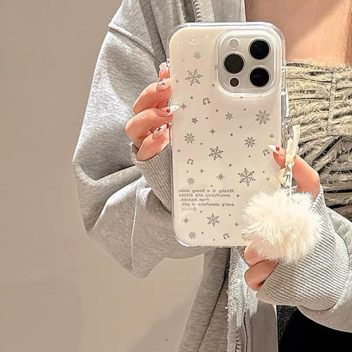 ins简约雪花适用OPPO Reno9/13手机壳14/10/11小众FindX8s/6/7/15新款12PRO硅胶A93S防摔A58X大孔A6全包A72女 - 图1