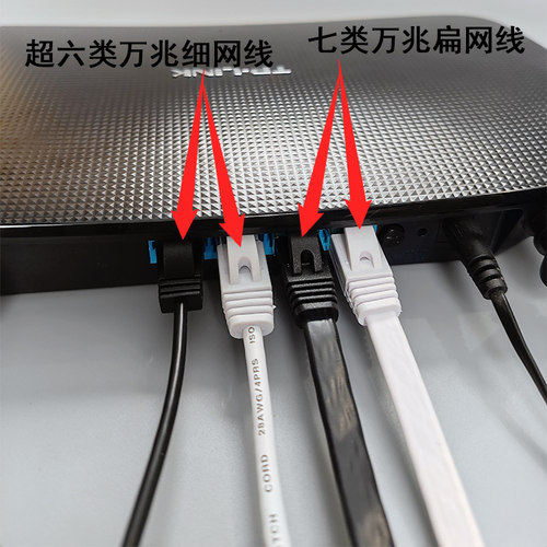三泽七类双屏蔽网线 无氧铜CAT7万兆成品电脑扁线镀金头 0.2/30米 - 图1