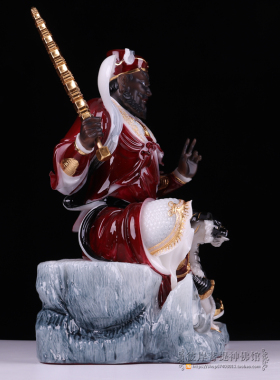 武财神赵公明圣丰神像龙虎玄坛爷赵元帅汉白玉神像招财摆件