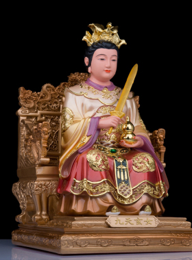 树脂九天玄女神像彩绘九天母亲玄女娘娘九天居家工艺品桌面摆件