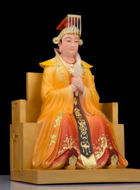 树脂泰山奶奶神像碧霞元君泰山娘娘圣老母佛像居家供奉桌面摆件