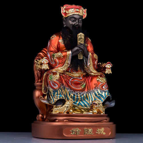 树脂城隍爷神像城隍太爷护城庙阴神判官佛堂祠堂中式桌面工艺摆件 - 图0