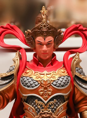 杨戬铜像二郎神摆件全铜收藏铜像哮天犬桌面办公室摆件工艺品人物